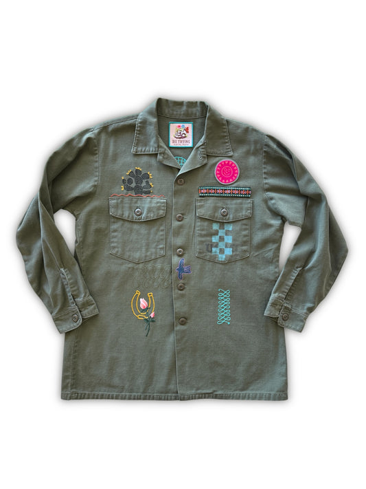 Vintage Embroidered Shacket - Mirror Owls