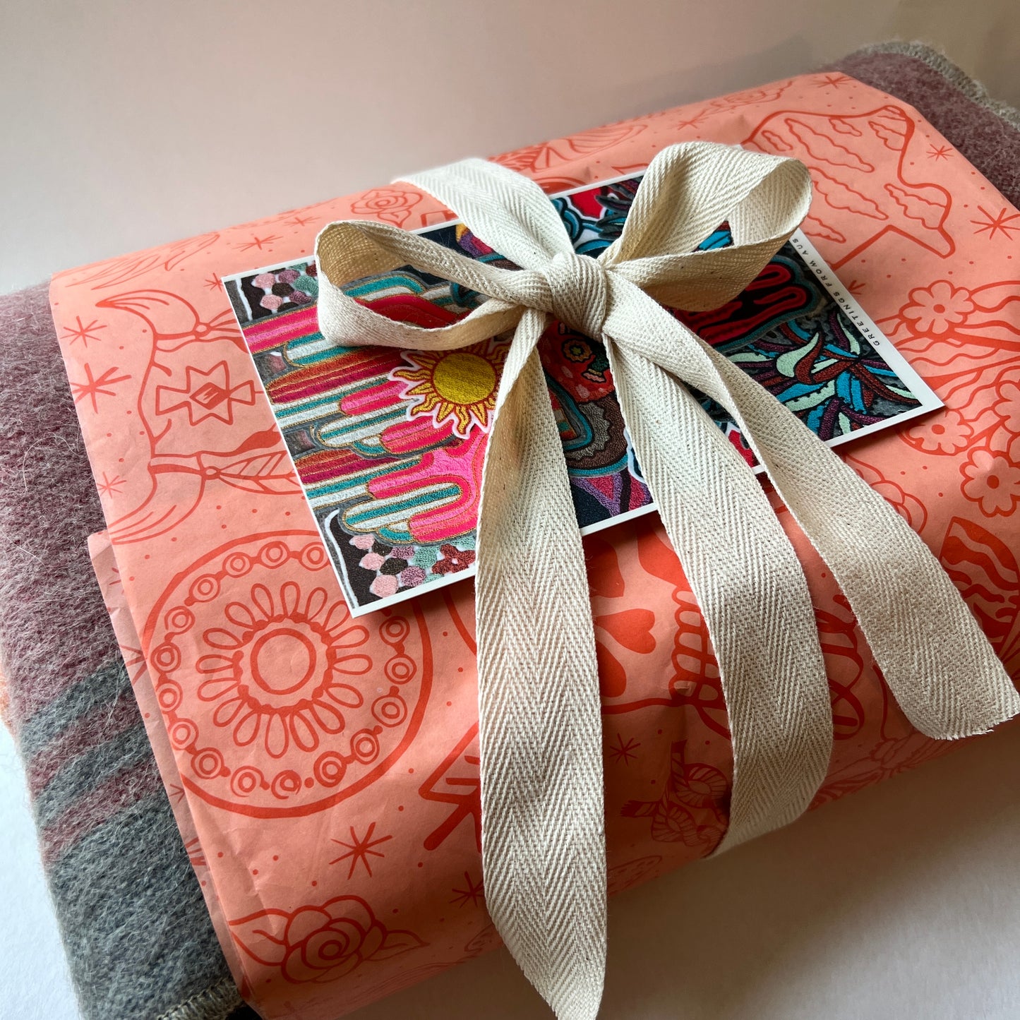 Alpaca Throw - Fireworks - With Custom Embroidery