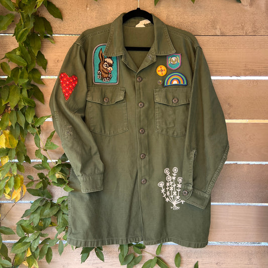 Vintage Military Shirt - Donkey + Checked Cactus