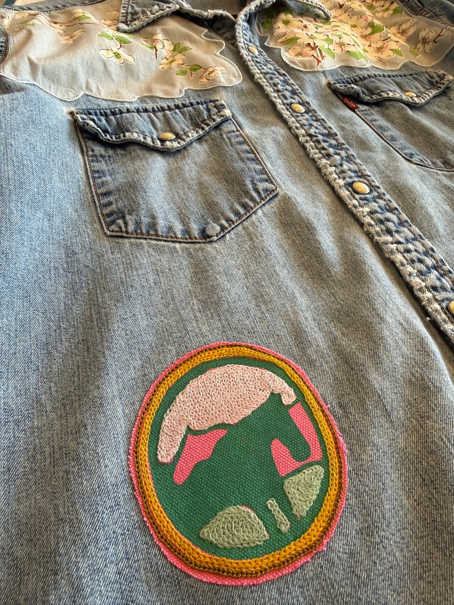 Vintage Denim Shirt - Coneflower 01