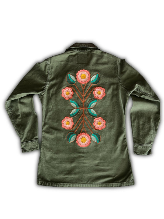 Vintage Military Shirt - Bloom Button Cactus
