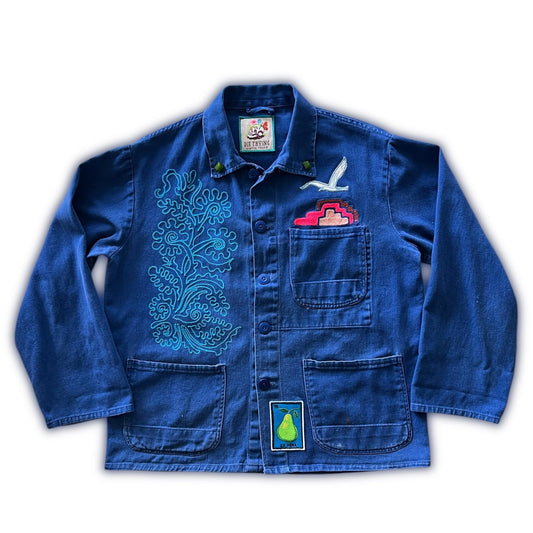 Vintage French Chore Coat - Macrame Owl