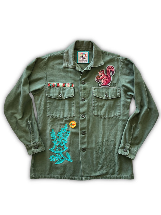 Vintage Military Shirt - Squirrel Sun