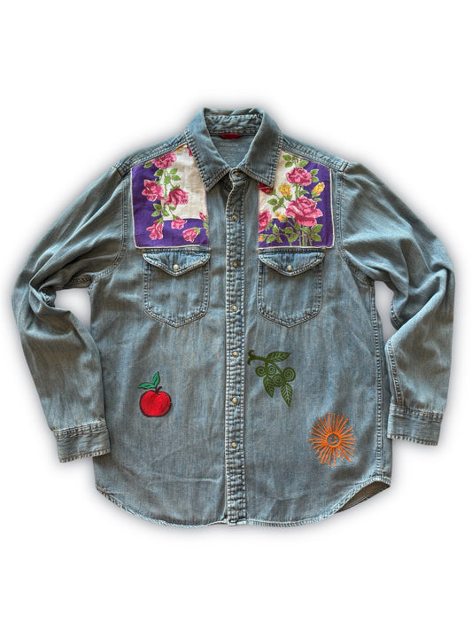 Vintage Denim Shirt - Coneflower 02