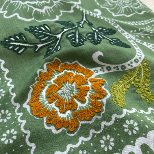 Embroidered Cactus Ramble Bandana-Cotton