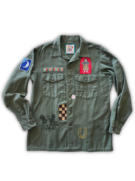 Vintage Military Shirt - Cowgirl Snake Bloom