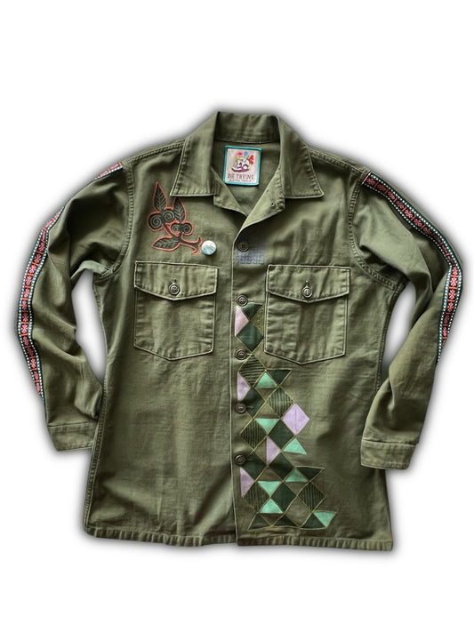 Vintage Military Shirt - Jackrabbit Triangles