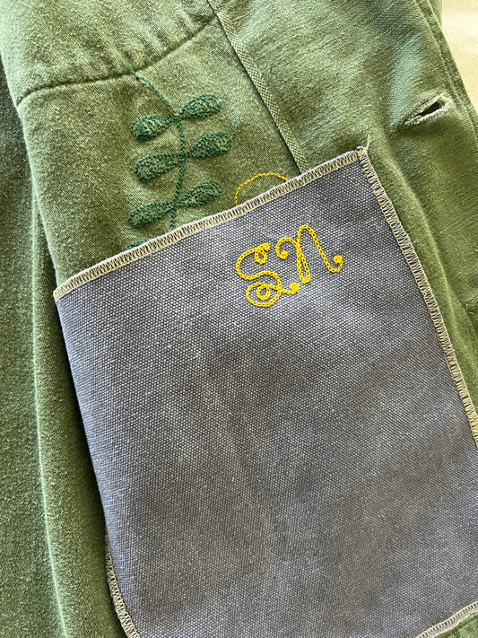 Add-On:  large inside pocket with initials