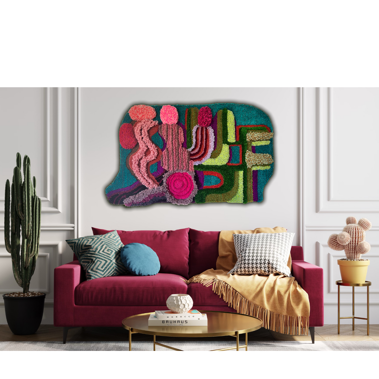 Pink Vibrations Tufted Wall Hanging