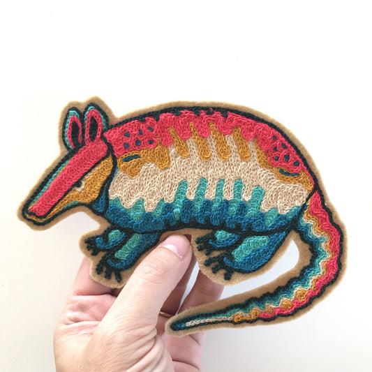 Neon Armadillo Chainstitch Patch