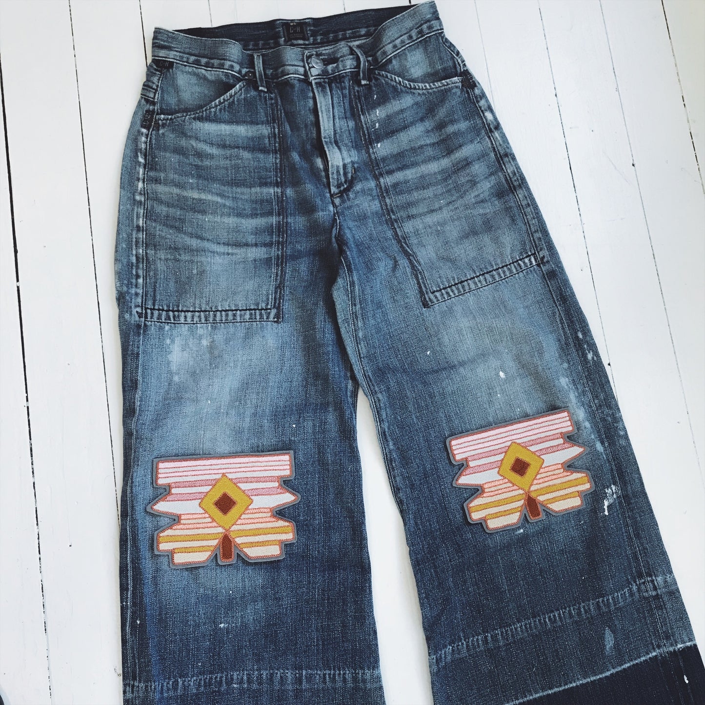 Diamond Stripes Chainstitch Patch