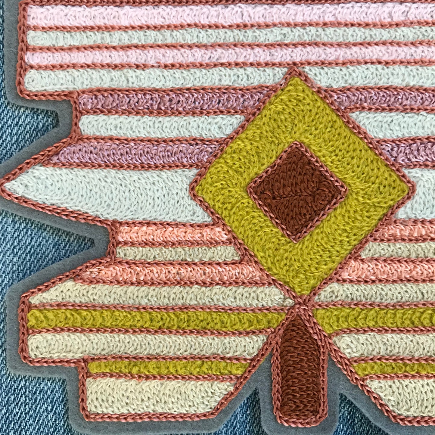 Diamond Stripes Chainstitch Patch
