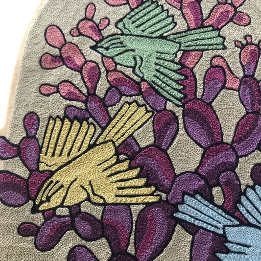 Three Birds Purple Cactus Backpatch