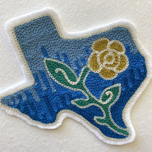 Yellow Rose of Texas Chainstitch Patch