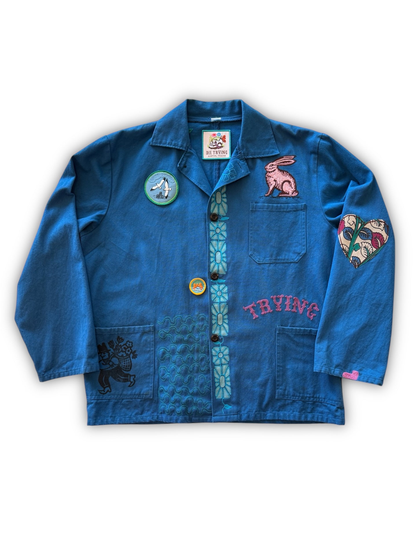 Vintage Blue Chore Coat - Collage