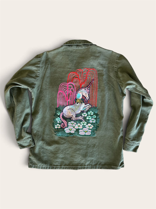 Vintage Green Military Shirt - Unicorn