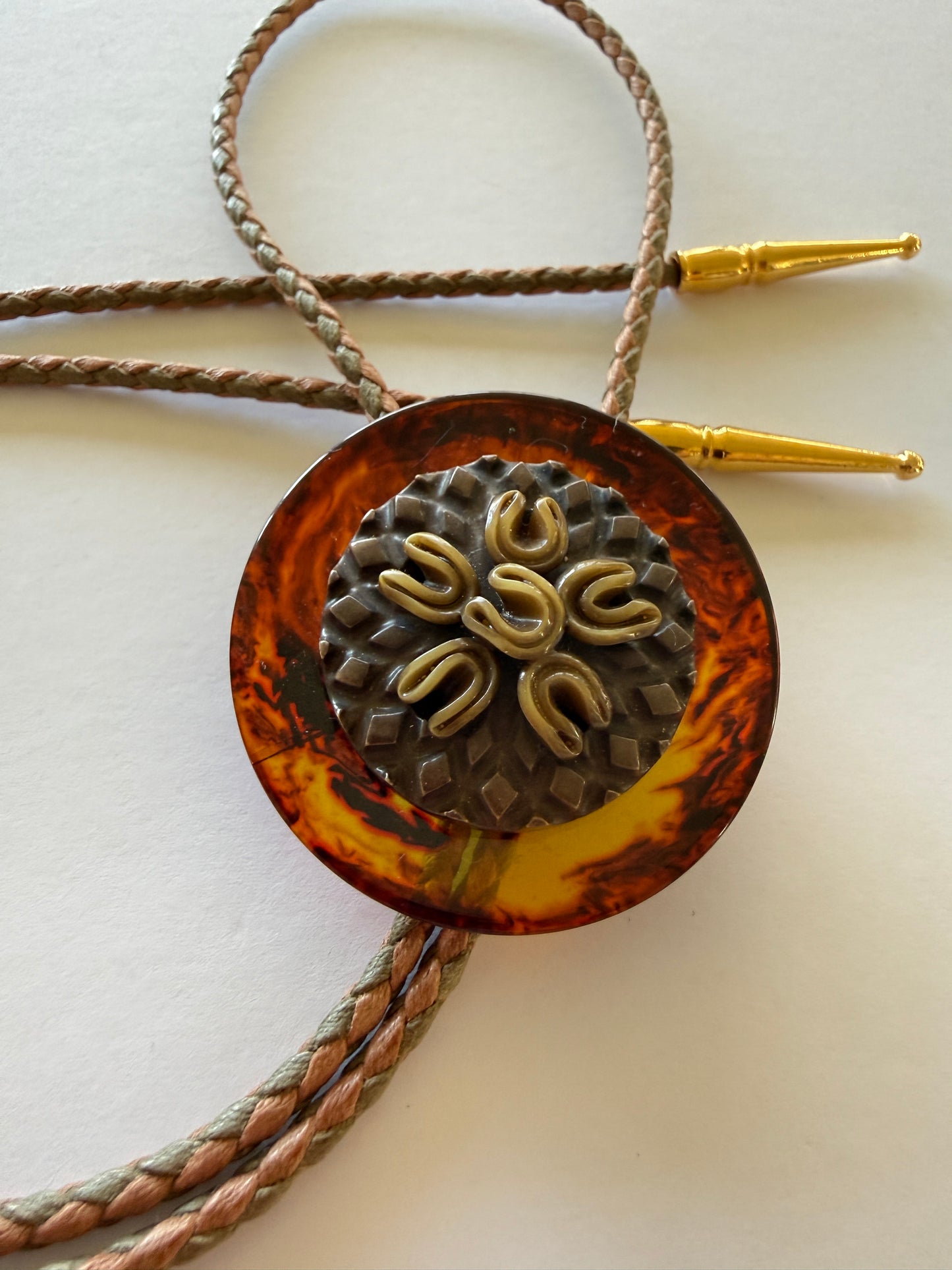 Antique Button Bolo Tie - 9