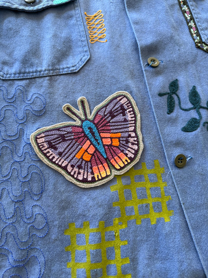 Vintage Embroidered French Chore Coat - Magic Hand - Pink