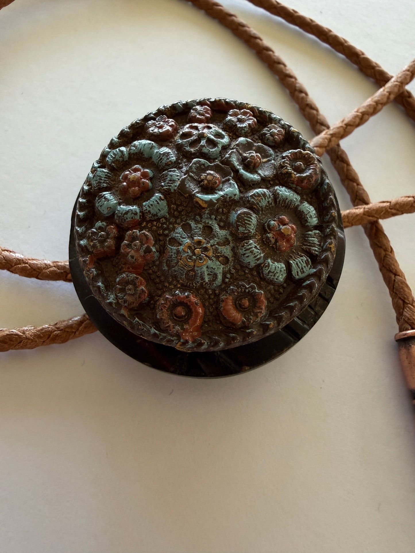 Antique Button Bolo Tie - 5