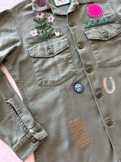 Vintage Military Shirt - Snake Bloom