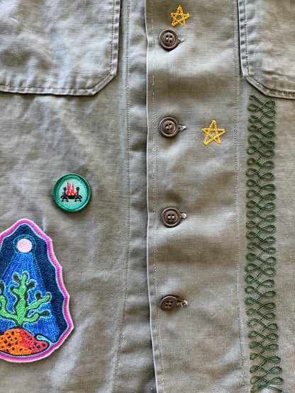 Vintage Green Military Shirt - Jackrabbit Thistle