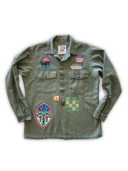 Semi-Custom - Vintage Embroidered Shacket - Love Birds