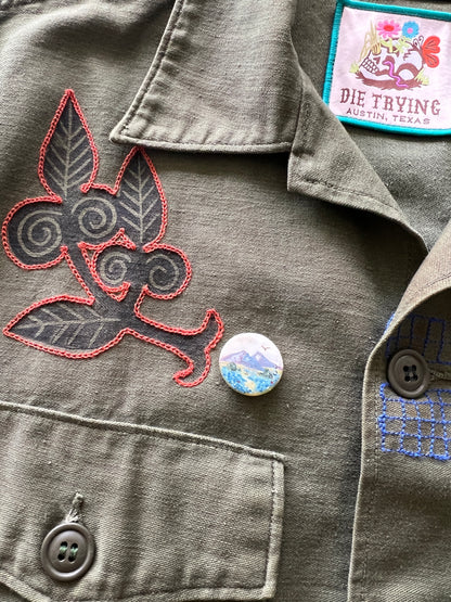 Vintage Military Shirt - Jackrabbit Triangles