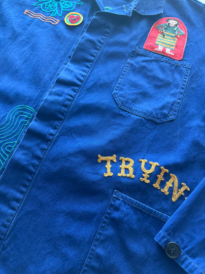 Vintage Chore Coat - Mirror Owls