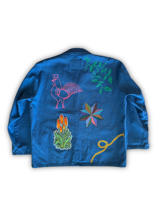 Vintage Blue Chore Coat - Collage