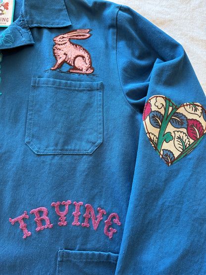 Vintage Blue Chore Coat - Collage