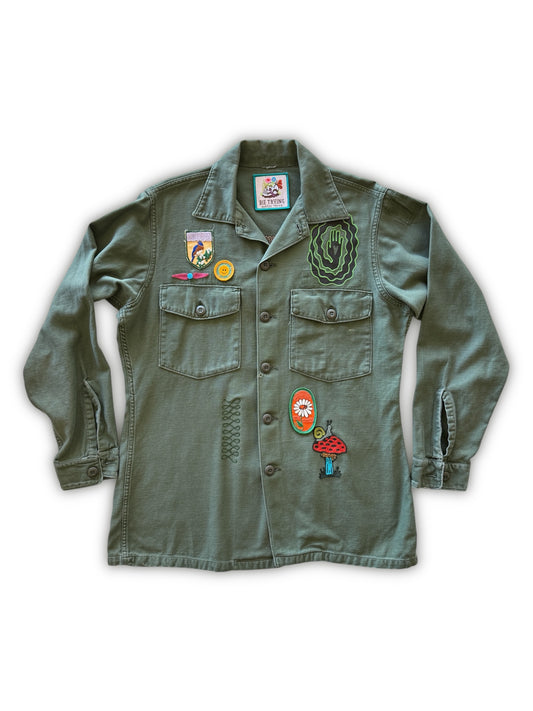 Vintage Embroidered Shacket - Macrame Owl