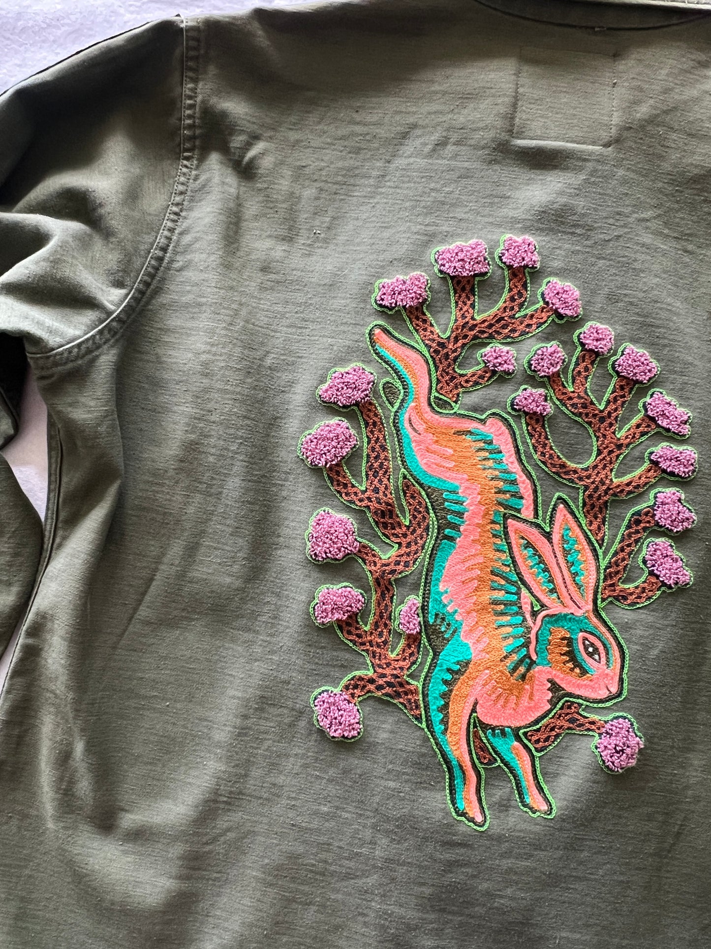 Vintage Military Shirt - Jackrabbit Triangles