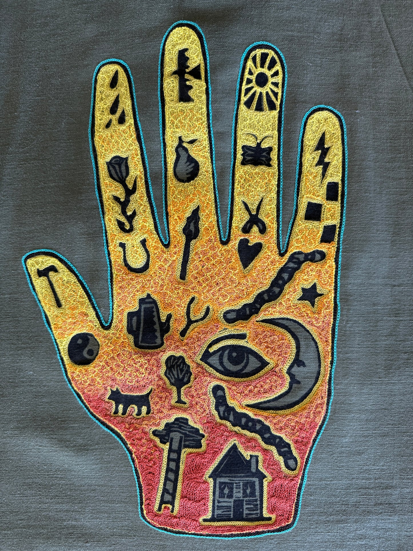 Vintage Embroidered Shacket - Magic Hand - Yellow