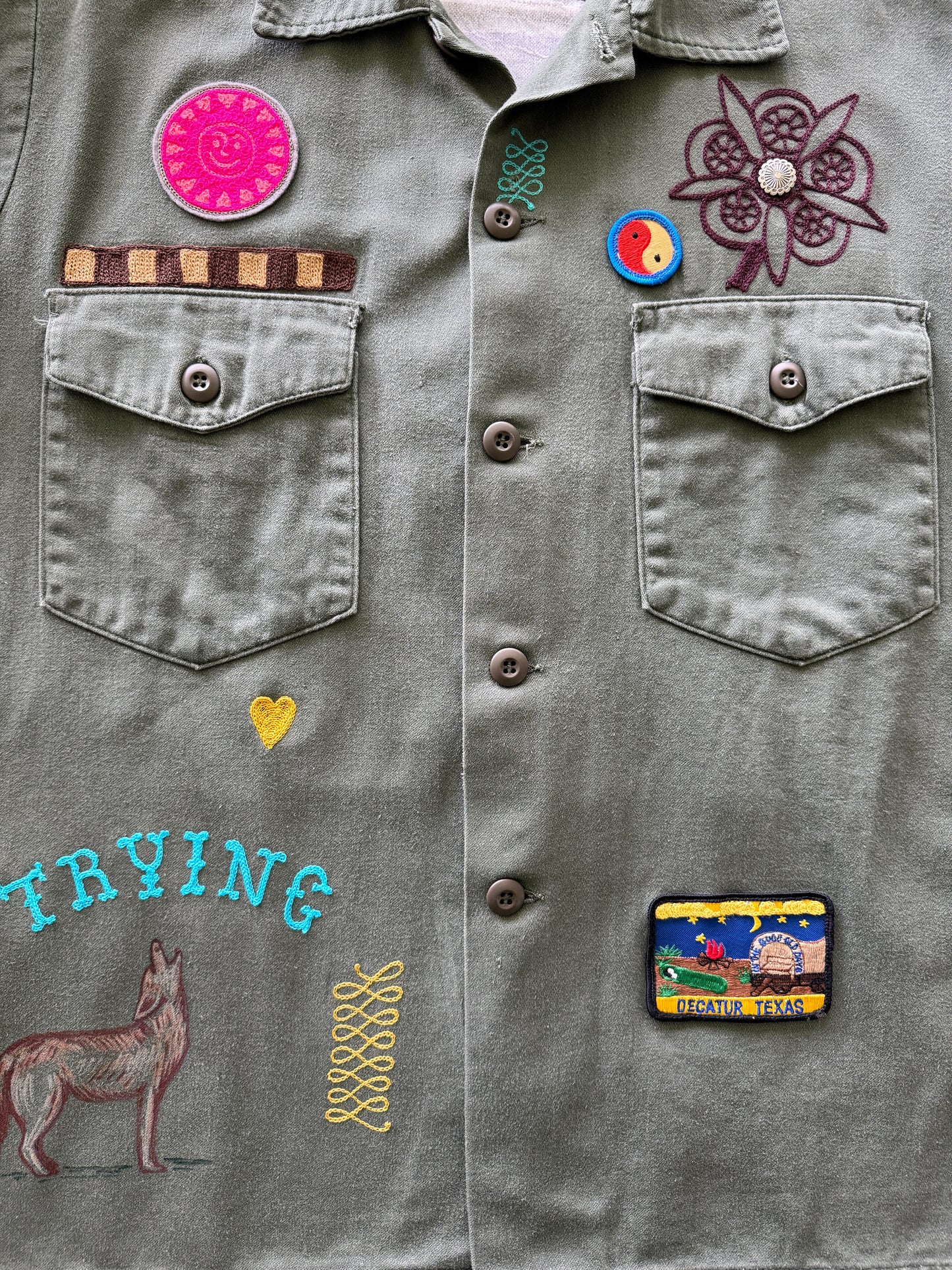 Vintage Military Shirt - Serape Cactus