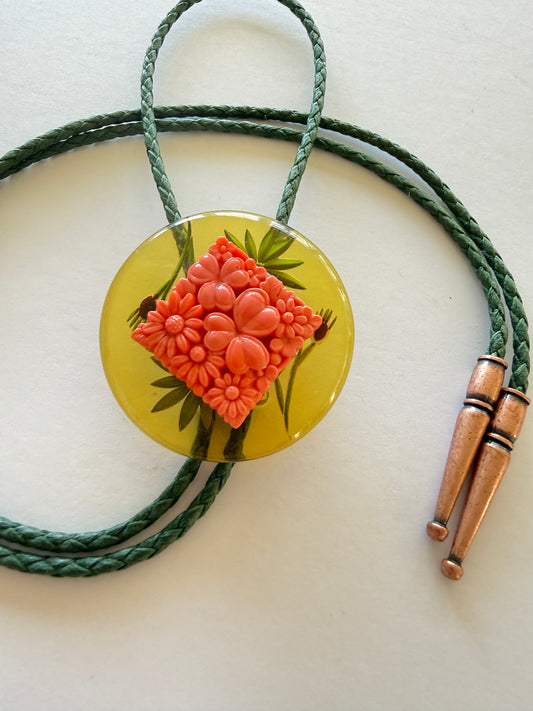 Antique Button Bolo Tie - 3