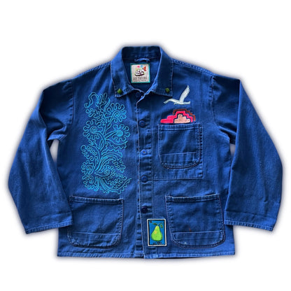 Vintage French Chore Coat - Macrame Owl