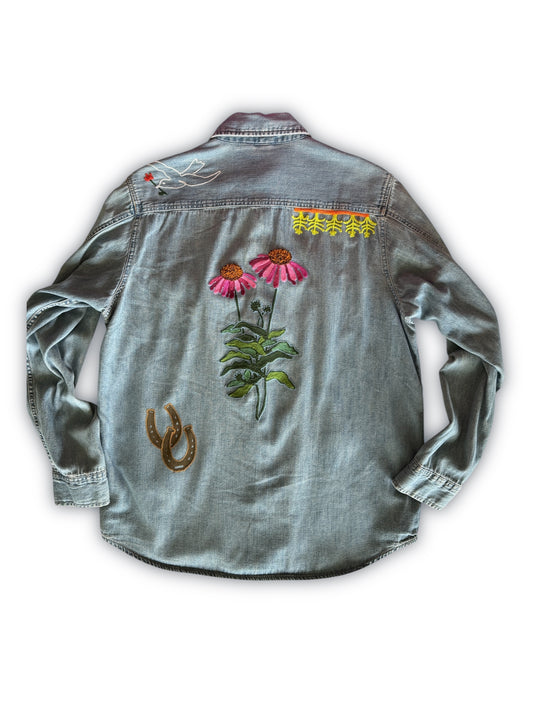 Vintage Denim Shirt - Coneflower 02