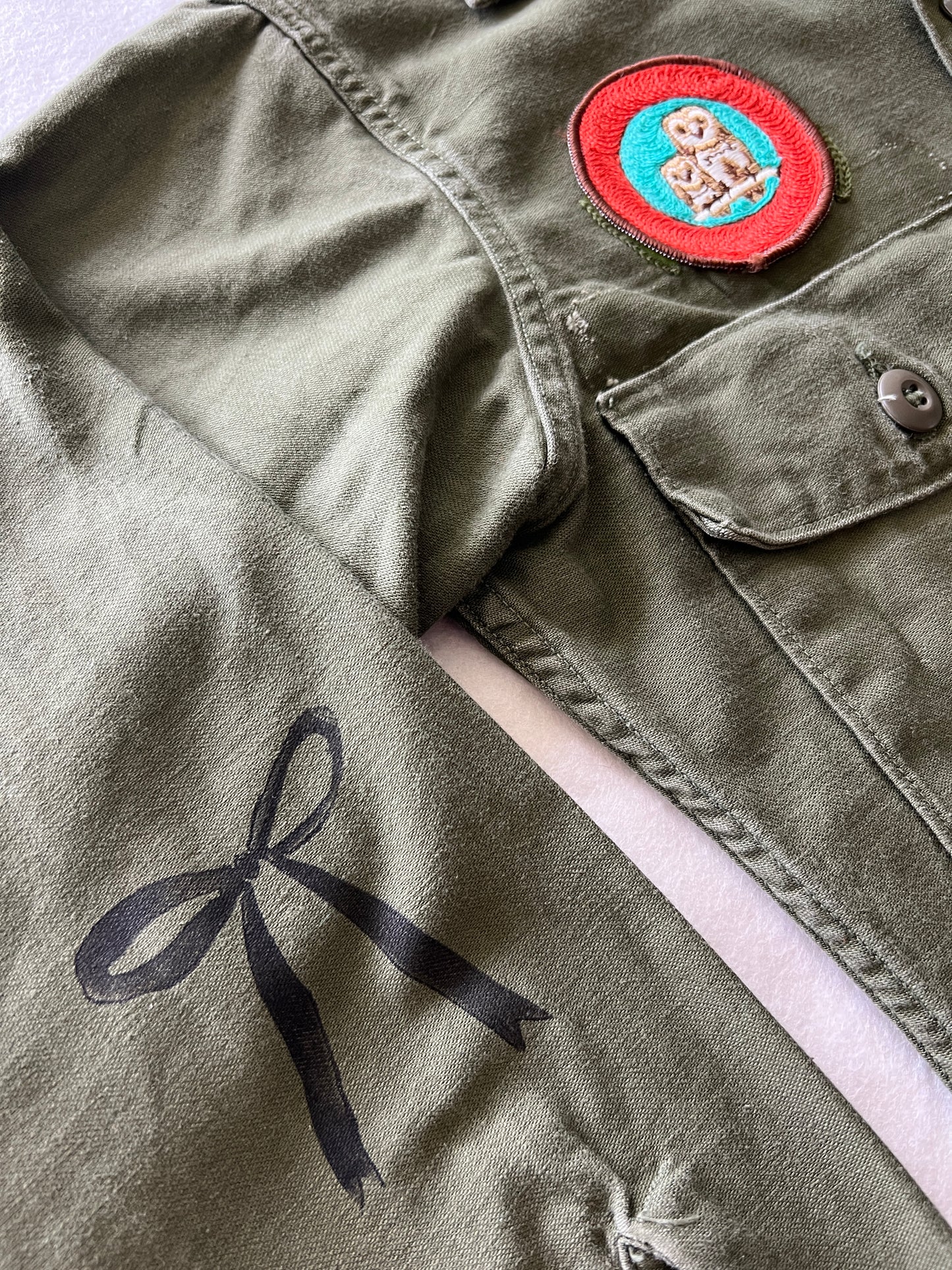 Vintage Military Shirt - Bloom Button Cactus