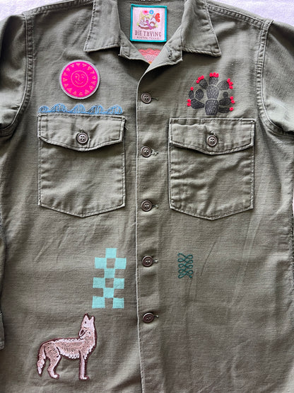 Vintage Military Shirt - Coyote Bloom