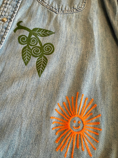 Vintage Denim Shirt - Coneflower 02