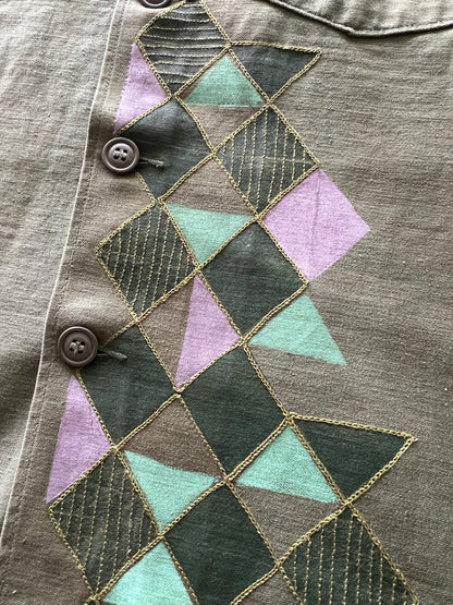 Vintage Military Shirt - Jackrabbit Triangles