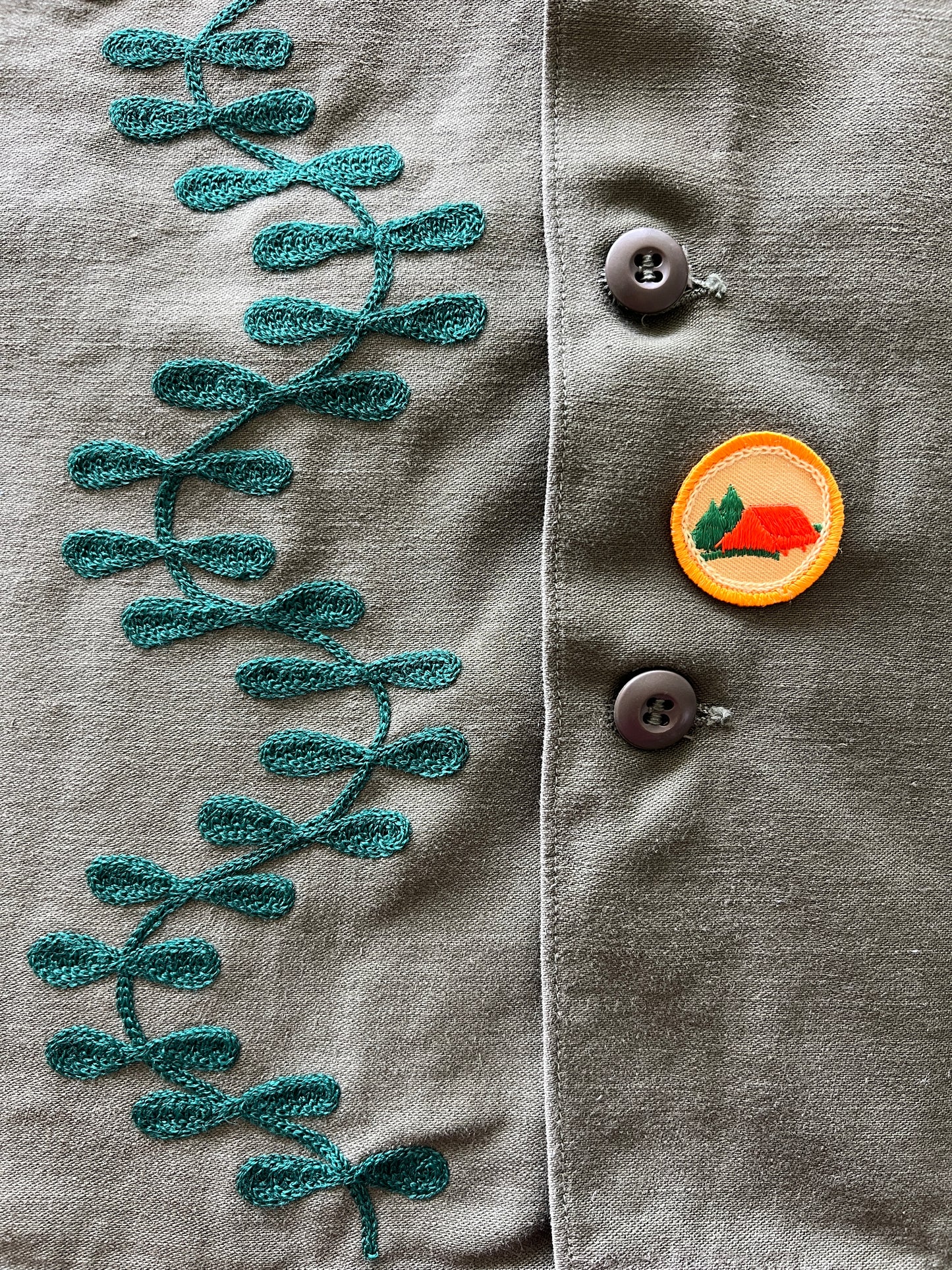 Vintage Military Shirt - Bloom Button Cactus