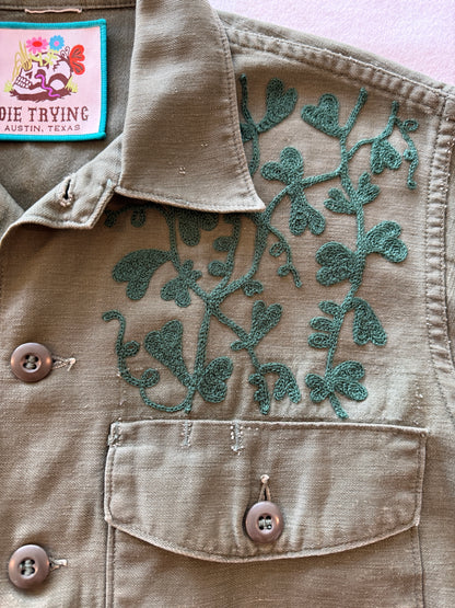 Vintage Military Shirt - Jackrabbit Owl