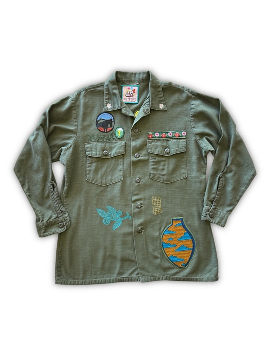 Vintage Embroidered Shacket - Magic Hand - Yellow