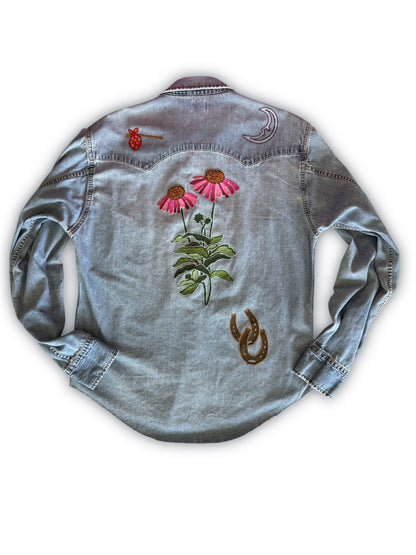 Vintage Denim Shirt - Coneflower 01