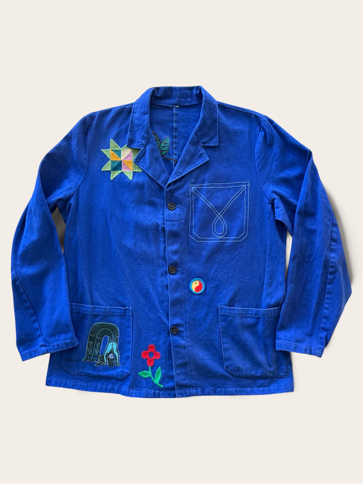 Vintage Blue Chore Coat - Collage