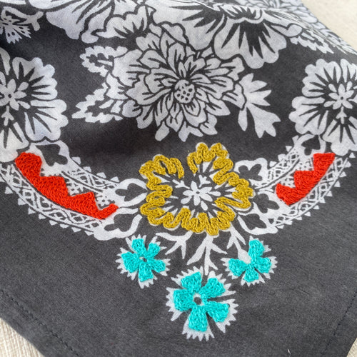 Embroidered Iron Bandana-Cotton
