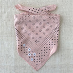 Embroidered Ash Pink Dot Bandana-Silk