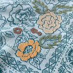Embroidered Eggshell Rosey Bandana-Silk