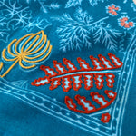 Embroidered Leafy Lake Bandana-Cotton